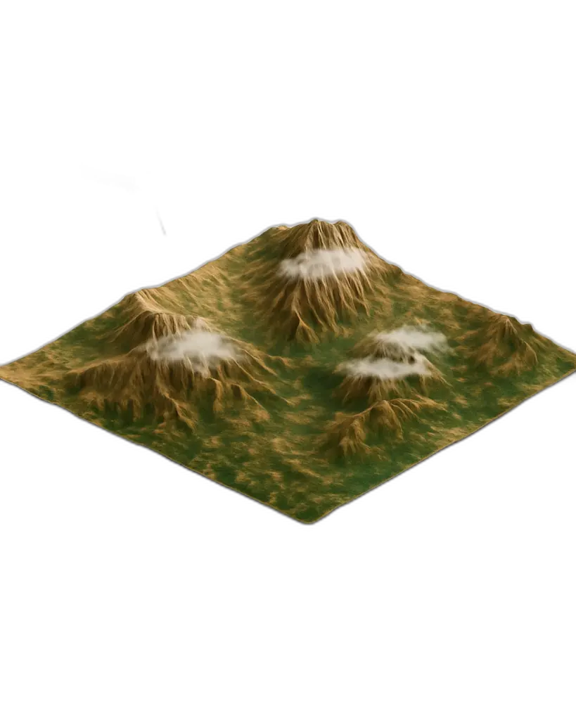 Ilustración terreno 3D agricultura de precisión